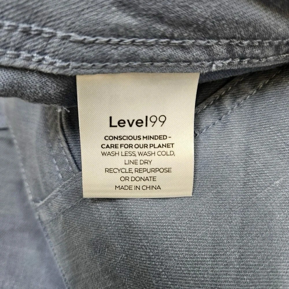 NWT $90 Level 99 Brand Cargo Shorts - blue/gray steel‎ blueTencel eco size 25 26